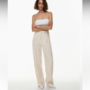 women's pure color linen jeans